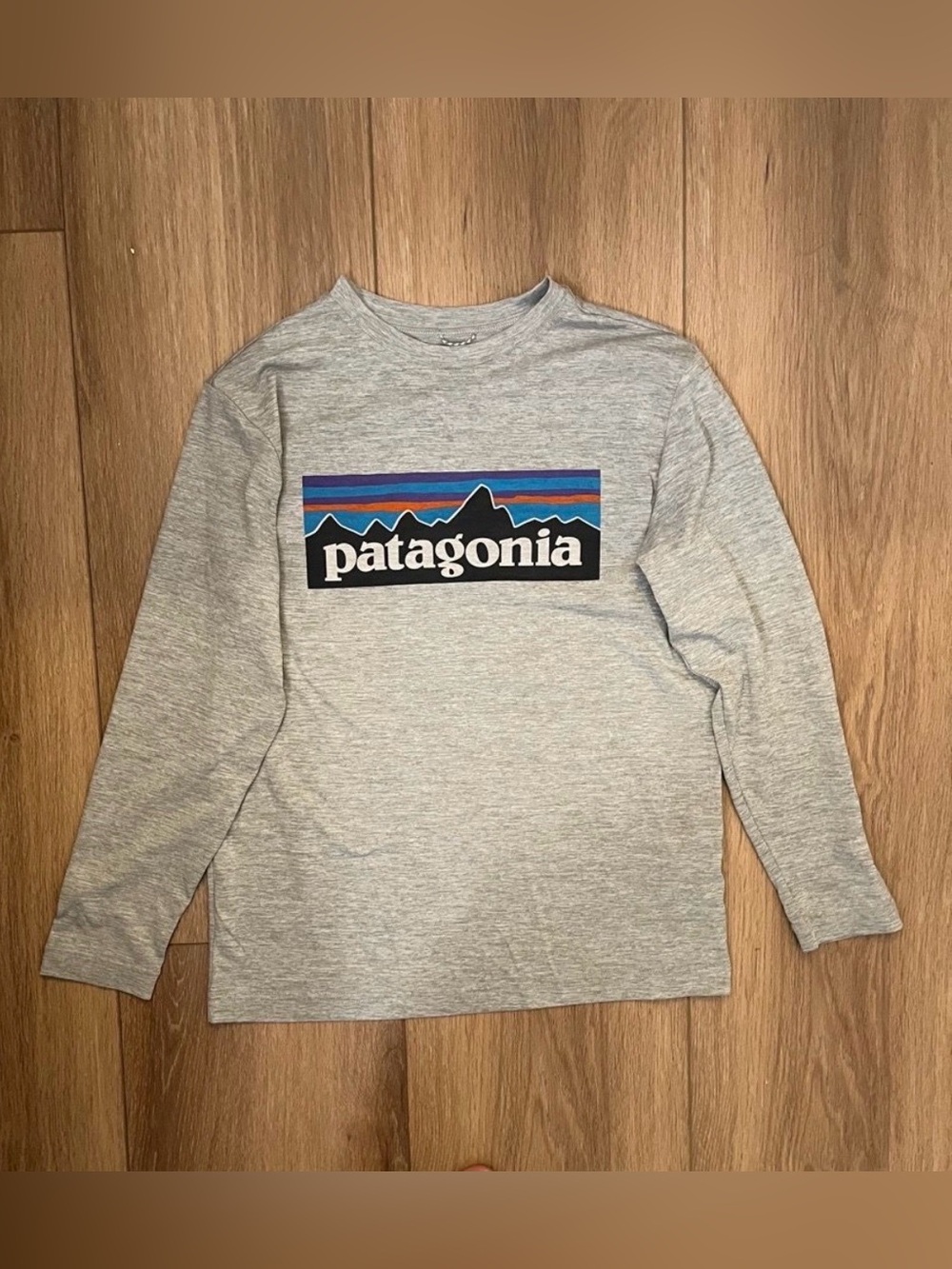 NWOT Patagonia Kids Long-Sleeve Logo Tee - Heather Gray
